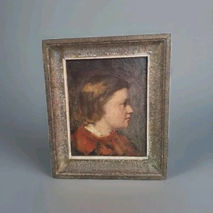 Peinture Ancienne Huile Sur Toile Portrait Personnage Femme, Tableau Encadré - Imagen 1 de 12