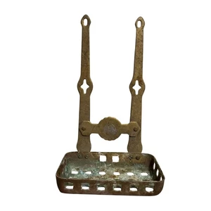Antique VTG Wall Mounted Clawfoot Tub? Shower Soap Holder Brass Gorgeous Patina - Picture 1 of 6