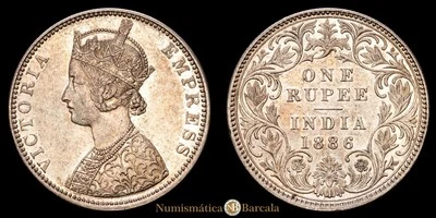  India Británica 1 Rupia (11,63g) 1886 India Británica KM-490 EBC+ Foto 1 de 3