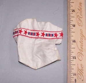 Vintage Vogue Doll White Shirt with Red White Blue Embroidered Trim - Picture 1 of 3