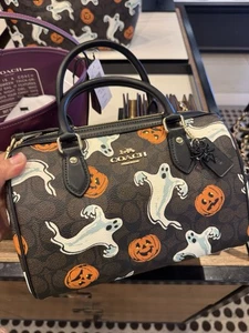 Neu mit Etikett Coach CCE73 Rowan Umhängetasche Tasche Signatur Canvas Halloween-Druck Walnuss 2025 - Bild 1 von 6
