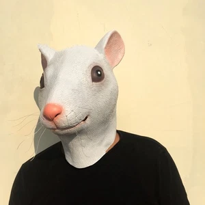 Máscara para la cabeza Disfraz de Halloween Fiesta Juegos con disfraces utilería Divertido Ratón Realista Rata Látex - Imagen 1 de 2