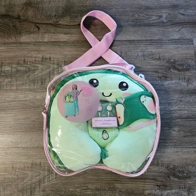 NIB Ready To Go Avocado Travel Kit Pillow, Earbuds, Blanket, Eyemask, Socks  - Image 1 of 4