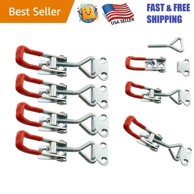 Juego de abrazaderas de bloqueo de palanca confiable - 4 piezas para gabinetes y proyectos hágalo usted mismo - rojo/plateado Foto 1 de 4