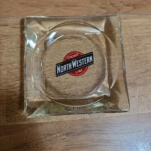 CHICAGO & NORTH WESTERN Line ASHTRAY glass railroad rail - Picture 1 of 4
