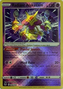 Pokemon TCG Radiant Alakazam 059/195 Holofoil SWSH12: Silver Tempest Radiant - Foto 1 di 2