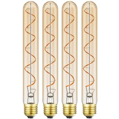 Vintage LED Spiral Filament Bulb T10, 8.9inch Long Tubular Dimmable Edison Li... - Image 1 of 4