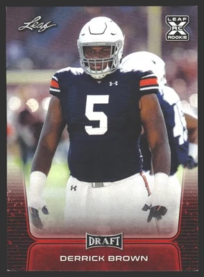 Derrick Brown #28 2020 Leaf Draft Red Auburn Tigers - Image 1 of 2