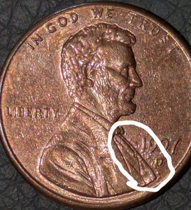 1997-D 1c Memorial Cent Gas Bubbles Error Obverse Reverse Unc Details - Picture 1 of 17