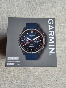 Garmin Quatix 8 47mm Marine Nautical GPS Watch AMOLED Blue (010-02904-50) - NEW! - Picture 1 of 8