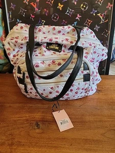 Neu Vintage selten Juicy Couture weiß ditsy Rose Neon Lichter Weekender - Bild 1 von 24