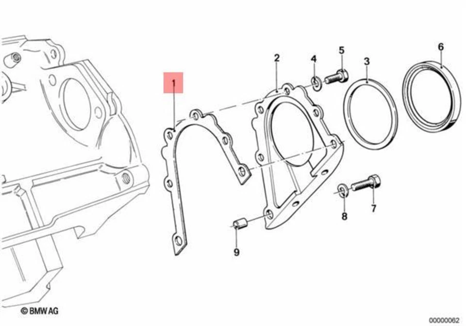 Genuine BMW M1 E12 E23 E24 E26 E28 E3 E32 E34 E9 2.5CS 2.8L Gasket 11141250073 - Image 1 of 1