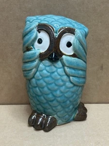 Urban Trends Accents Teal “Owl Hear No Evil” 6” Individual/Replacement Piece - Picture 1 of 5
