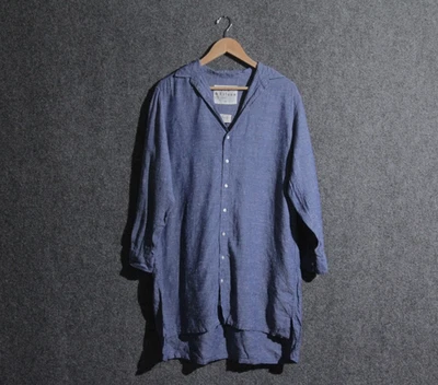 Frank & Eileen Shirt Dress Womens Medium Rory Maxi Shirtdress Hunter Linen Blue - Image 1 of 4