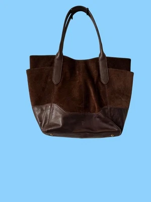 Bolso de Mano Cartera de Hombro Frye Rich Marrón Chocolate Cuero y Gamuza Foto 1 de 4