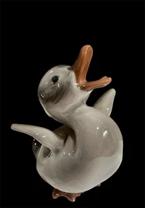 VINTAGE DAHL JENSEN PORZELLAN ENTLEIN FIGUR MODELL #1032 UM 1960 signiert - Bild 1 von 9