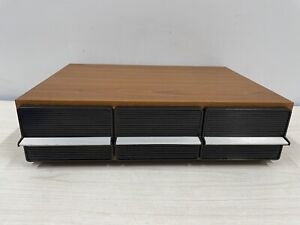 Vintage Faux Wooden 3 Drawer Cassette Tape Storage Cabinet Case  Holds 36 