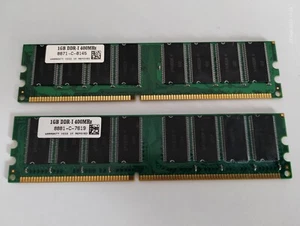 2x (Matching Pair) Unbranded SDRAM 1gB 400MHz DDR (2gb Total) - Picture 1 of 1