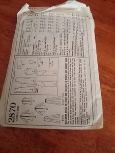 Style 2870 Sewing Pattern Vintage Size 12 Maternity 1969 Tunic Dress Pants Cut - Picture 1 of 3