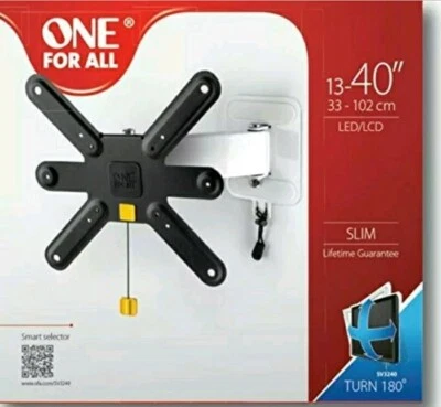 One For All Slim TV Wall Bracket Mount – 13-40 Inch LED / LCD 15° Tilt 45° Swiv - Image 1 of 4