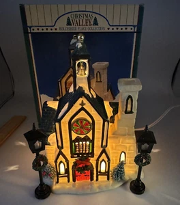Christmas Valley Collectable 1991 Church Vintage Lighted Original Box, - Picture 1 of 16