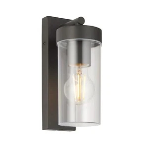 SAXBY Hayden Black Modern Security 15W LED E27 Wall Lantern Light IP44 98439 - Picture 1 of 9