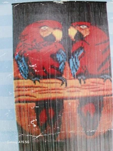 Vintage 70er Mid Century Modern Hippie Boho Perlen Türvorhang Holz Perlentür - Bild 1 von 3