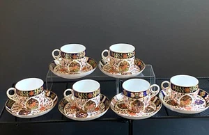 Antique Royal Derby Crown "old Imari" (2451) teacups w/ saucers, set of 6, Nice - Picture 1 of 11