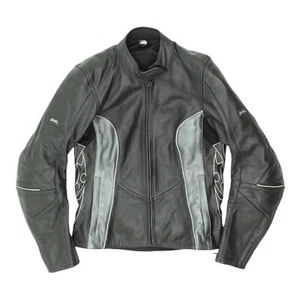 Chaqueta de moto Polo de cuero negra para mujer | Equipo de motociclista vintage de colección - Imagen 1 de 3