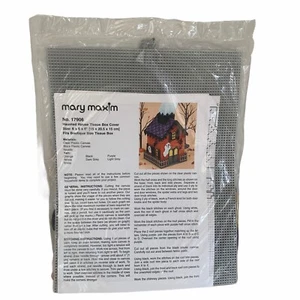 MARY MAXIM Haunted House Tissue Box Cover Plastic Canvas Kit 6”x8”x6” New Sealed - Picture 1 of 4