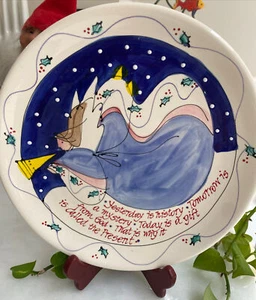 PLATE Handmade Hand painted Yesterday Is History Tomorrow Is A Mystery. Signed - Picture 1 of 4