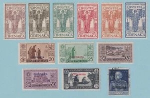 CYRENAIKA - GRUPPE VON 12 BRIEFMARKEN - MEIST POSTFRISCH FALZLOS OG * - M598 - Bild 1 von 1