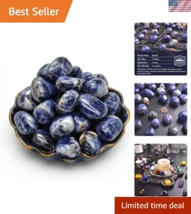 Versatile 0.8 Inch Polished Sodalite Stones - Perfect for Reiki, Chakra & Decor - Picture 1 of 8