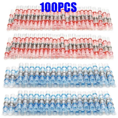 100PCS Heat Shrink Solder Sleeve Butt Wire Splice Connectors Waterproof Terminal - Image 1 of 4