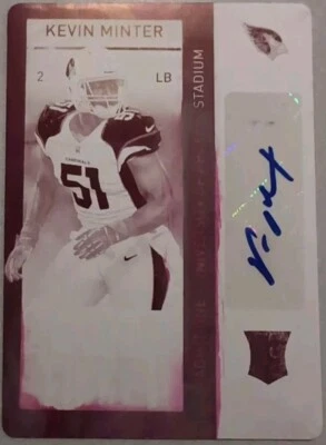 KEVIN MINTER 2013 Panini Contenders AUTO PRINTING PLATE #1/1 Variation Cardinals - Image 1 of 2