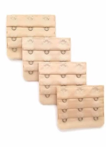 4 Bra Extender 3 Hooks Beige Set of 4 Extenders 4 Hook Extensions Free Shipping - Picture 1 of 3