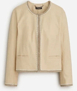 J.Crew Cropped Linen Lady Jacket Size 6 NWT - Picture 1 of 9