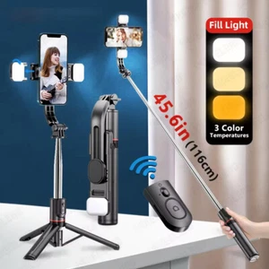 Bluetooth Selfie Stick 1160mm Extended Fill Light LED Tripod with Remote Shutter - Picture 1 of 13