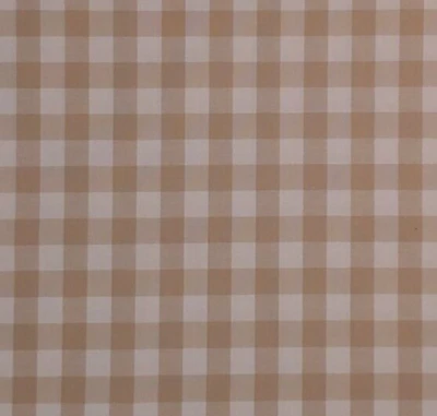 PREMIUM Cotton Fabric Cabin Check TAN Creamy White Scant 7/8 YARD 55 WIDE - Image 1 of 4