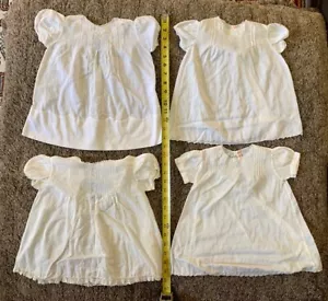 RARE (4) Vintage Baptismal Christening Embroidered Lace Gowns Baby Doll Dresses - Picture 1 of 1