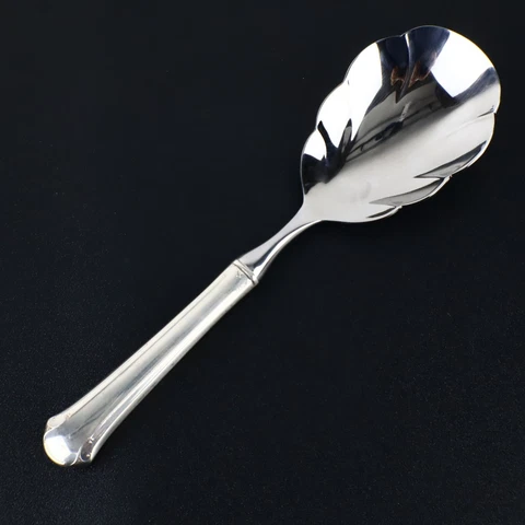 Chippendale Towle Sterling Rice Spoon Stainless Bowl Scalloped 9-7/8" Cover