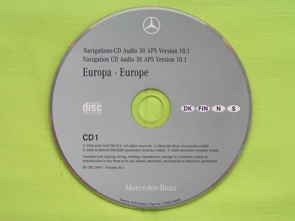 CD NAVIGATION MERCEDES BENZ AUDIO 30 APS SKANDINAVIEN 2008 A C E M CLK G 10.1 - Bild 1 von 2