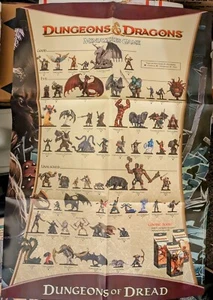 D&D Miniatures Dungeons Of Dread 2-Sided Checklist Caves Of Chaos Map Poster NEW - Picture 1 of 3