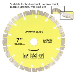 7 Inch Hot Pressed Dry Diamond Saw Blade Circular For Cutting Marble Granite - Picture 1 of 12