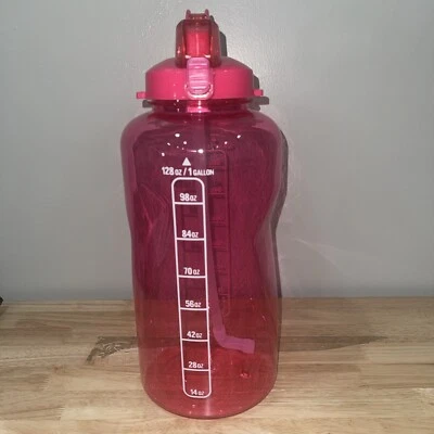 Motivational Water Bottle BPA Free 3.8L/128oz Jug w/Straw and Time Tracker Gym - Image 1 of 3