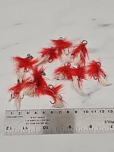 10 Dressed Treble Hooks with Vibrant Feathers Hook size #4*  Hook Length 2.3cm - Picture 1 of 5