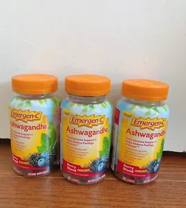 3* Emergency-C Ashwagandha Berry Blend Gummies-Helps Reduce Feeling of STRESS - Picture 1 of 3