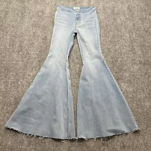 We The Free People Jeans Womens 24 Blue Just Float On Flare Boho Flowy 26x32 - Picture 1 of 13