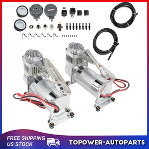 440C Dual Chrome 200 PSI Air Compressor Kit For Train Horn / Air Ride Suspension - Picture 1 of 10