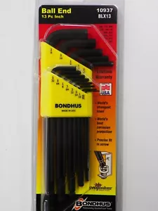 BONDHUS, #10937, 13pc BALL END L WRENCH, BLX13 A655 - Picture 1 of 3